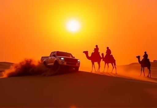 Desert safari with sunset view