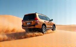 4x4 vehicle in desert dunes